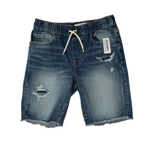 NWT, OLD NAVY Boy Denim Pull-On Shorts with Drawstring Size 10-12 Large